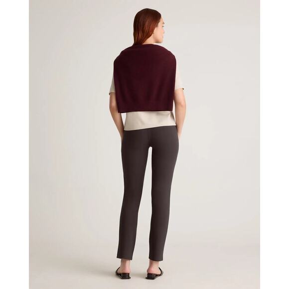 NWT Quince Ultra Stretch Ponte Straight Leg Pant Brown Medium Tall - Picture 2 of 8